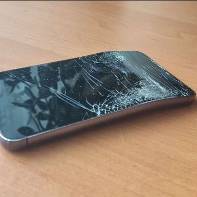 Crushed Samsung Galaxy S23 in its original state