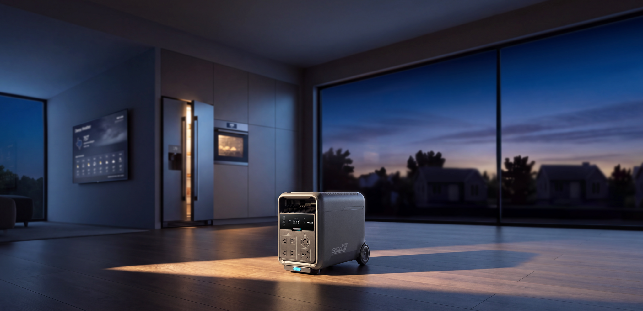 Anker SOLIX S5000 portable power station exterior and wheeled trolley design
