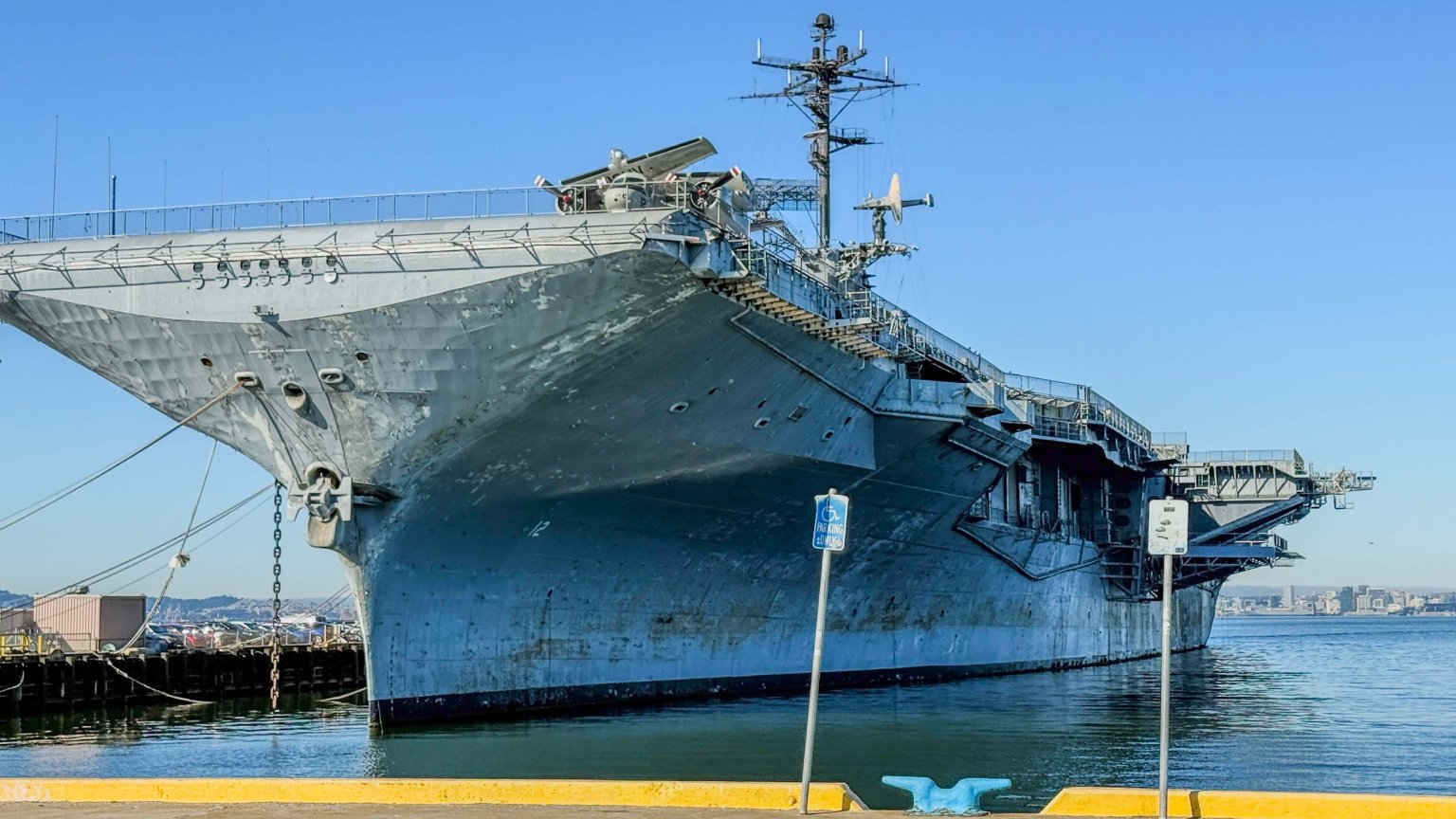 The USS Hornet Sea, Air & Space Museum moored in Alameda, California