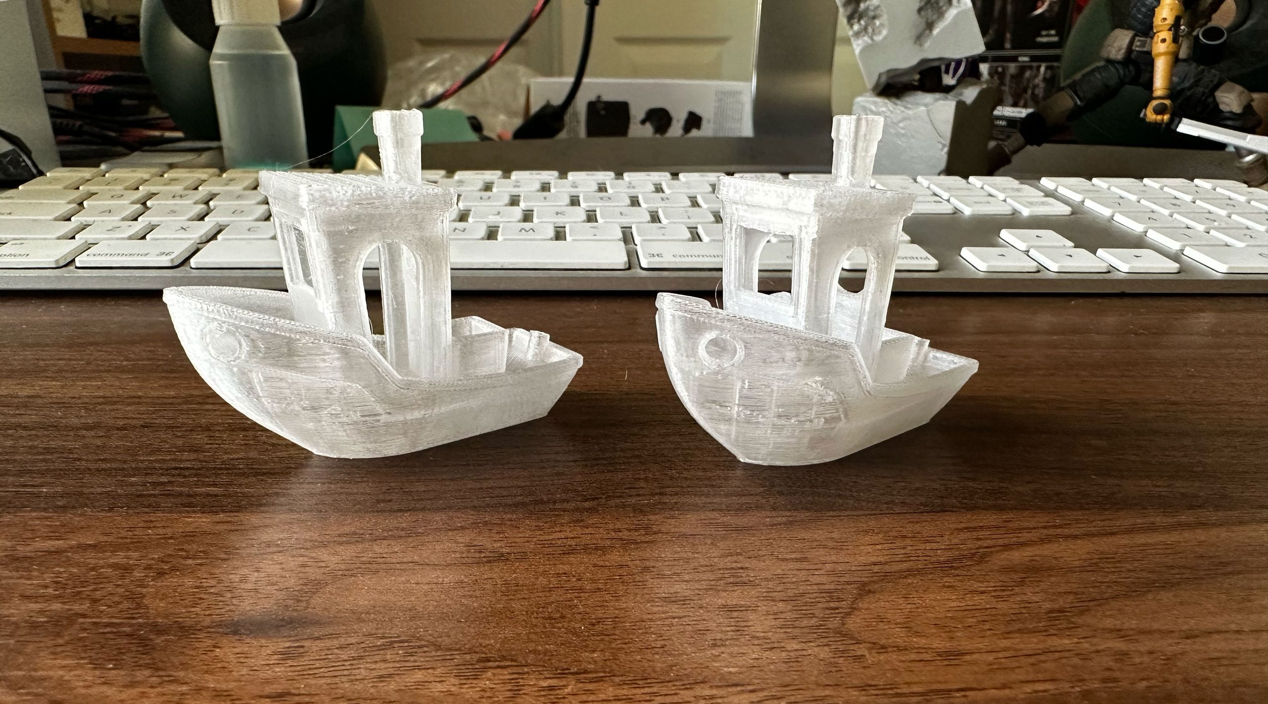 Comparison of dried Polymaker PETG transparent filament