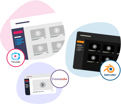 PeerTube official illustration: one person managing their own video platform, fully independent