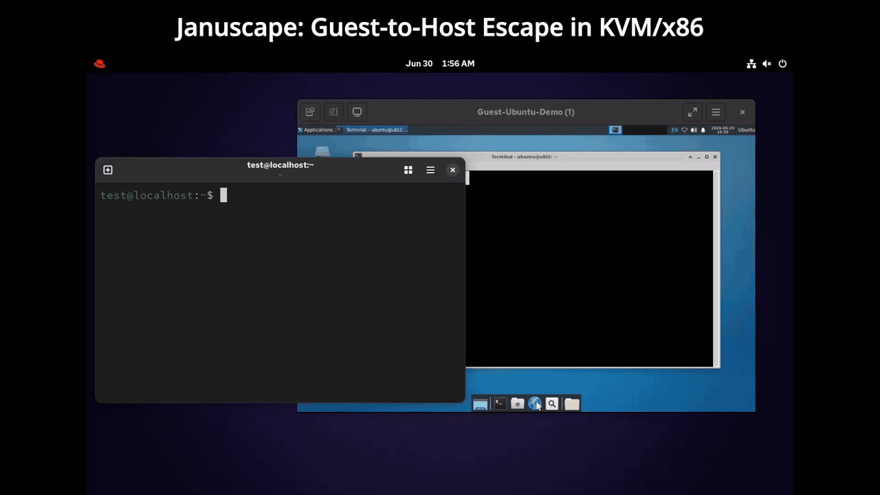 Januscape exploit demonstration: host kernel crash