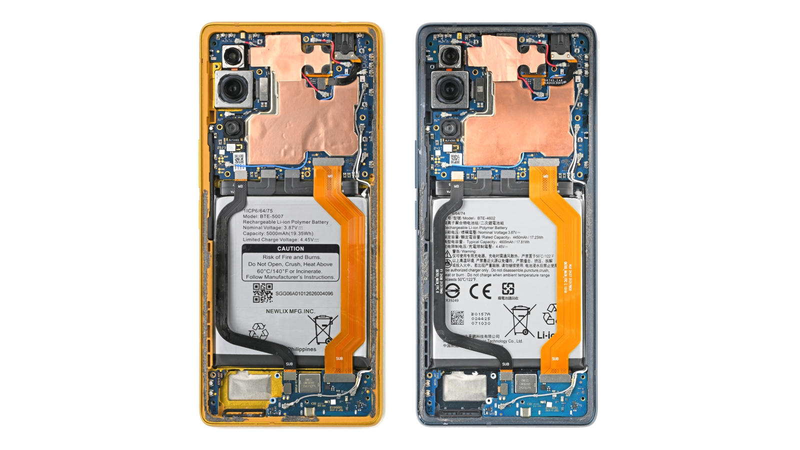 T1 和 HTC U24 Pro 的内部结构对比