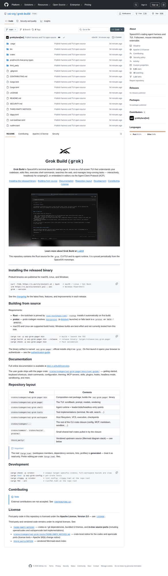 Grok Build 开源：xAI 把训练 Grok 的构建系统交了出来