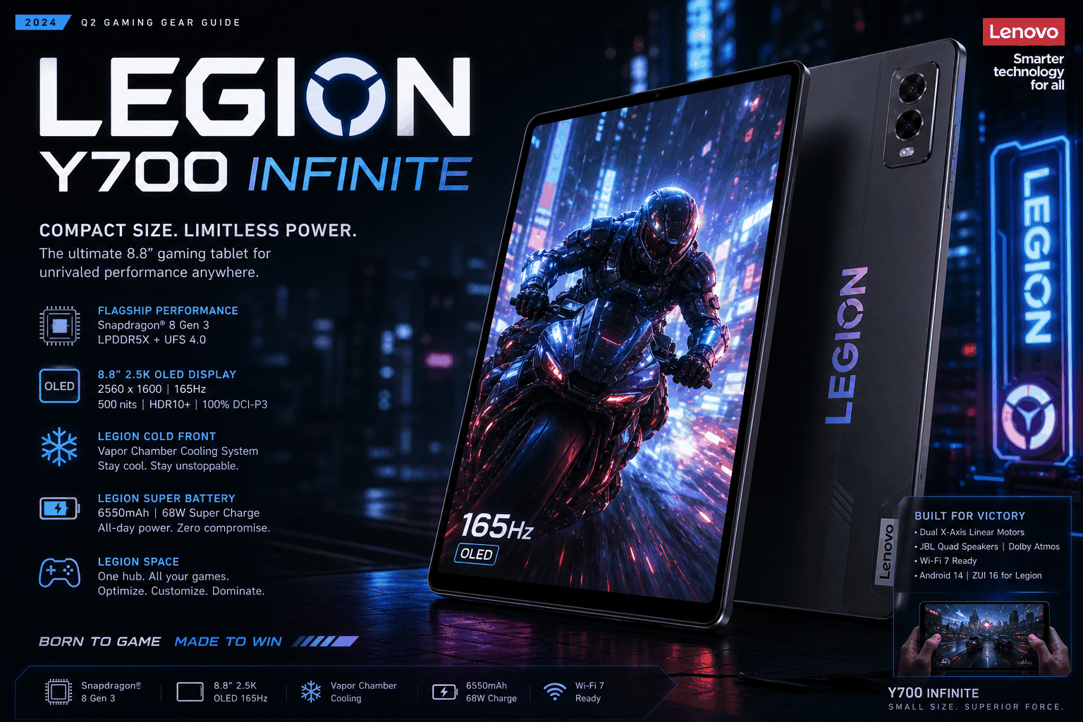 联想 Legion Y700 Infinite 泄露：OLED 屏 + 24GB RAM + 5G，安卓游戏平板的旗舰拼图