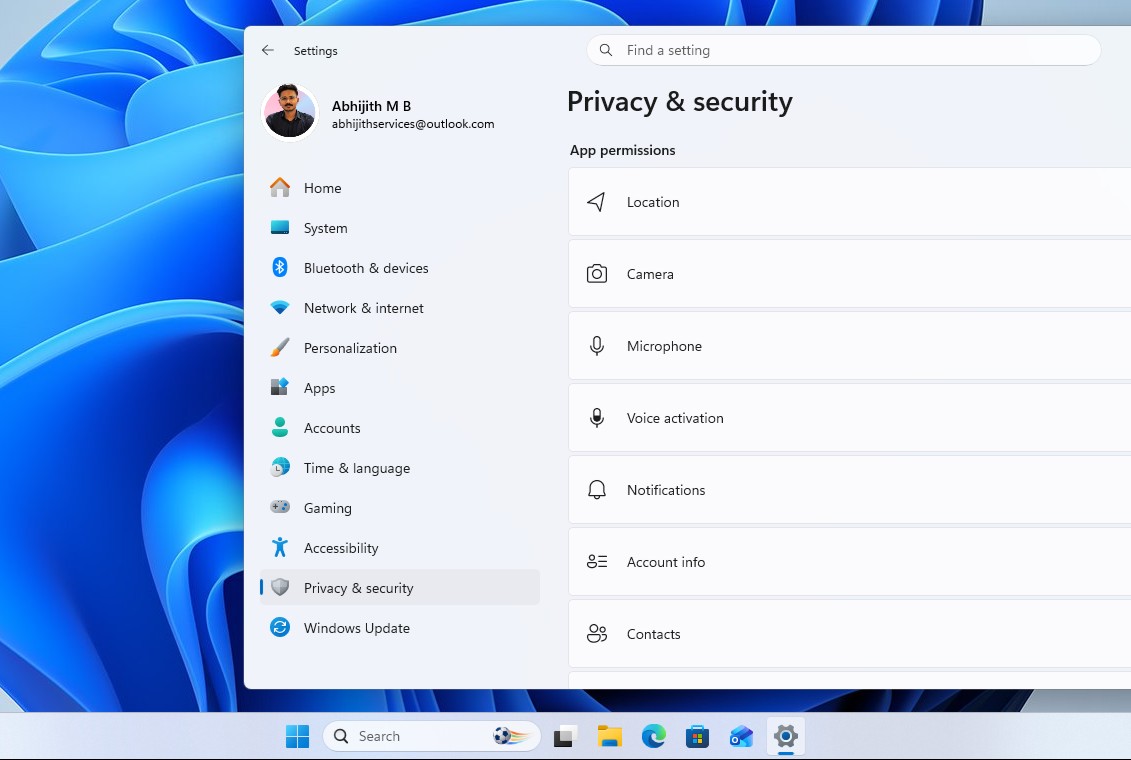 Windows 11 privacy and security settings