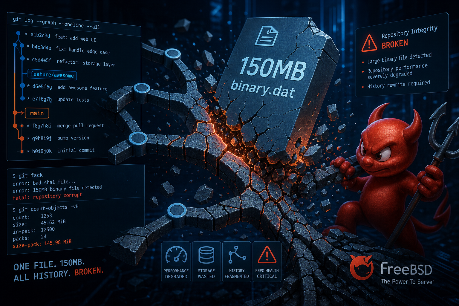 150MB二进制误提交：FreeBSD Ports冻结48小时
