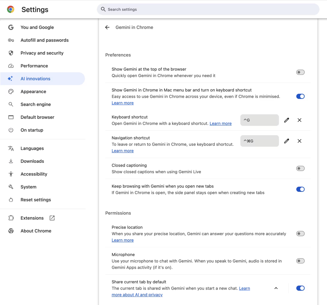 Conmutador oculto en lo profundo de la configuración
