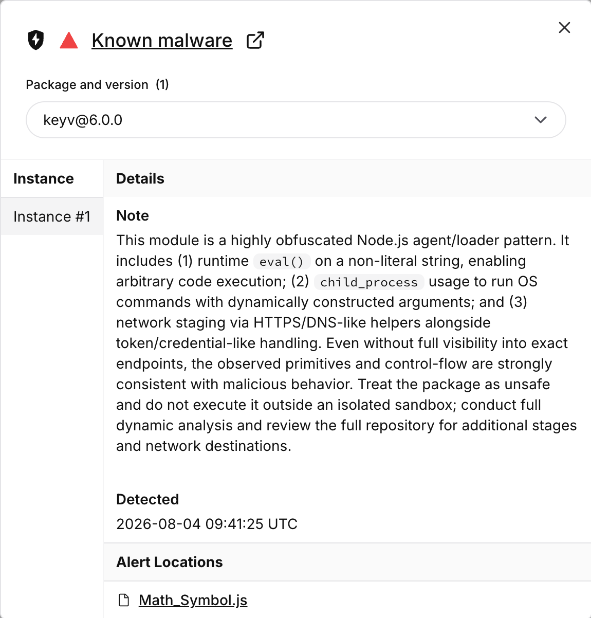Socket AI 扫描器标记 keyv@6.0.0 为恶意软件