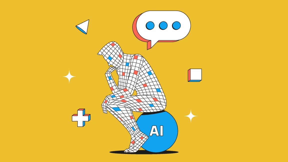 AI 沉思插画