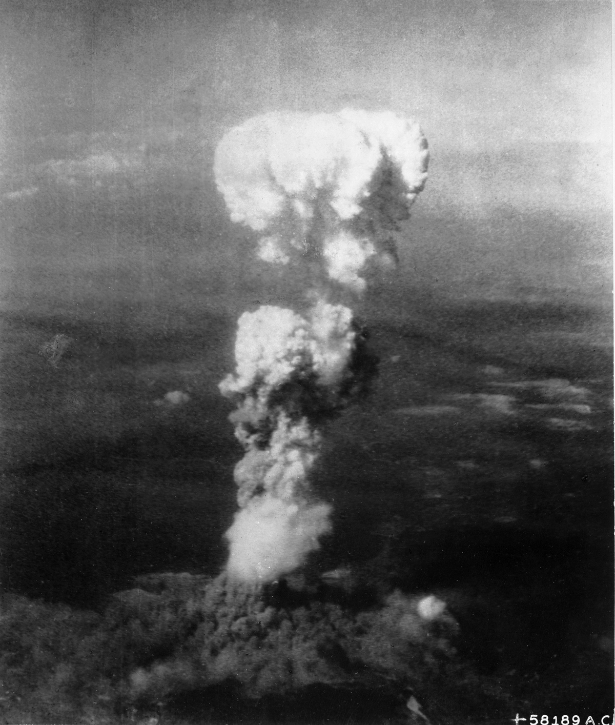 Mushroom cloud over Hiroshima on August 6, 1945