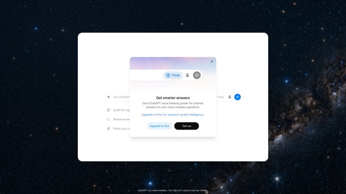 ChatGPT Free 用户新的 Think 按钮