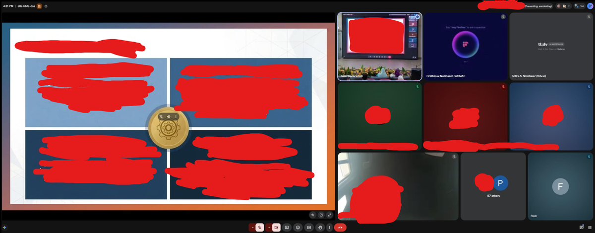 Screenshot inside an ongoing meeting: Ministry of Education of Malaysia online meeting joined without an invitation