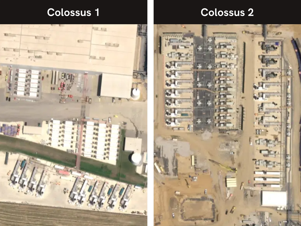 Satellite image of xAI Memphis data center