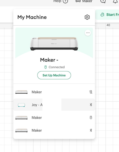 Cricut 软件显示机器已恢复连接