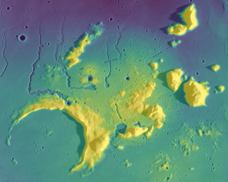 NASA LRO 假彩色地形图