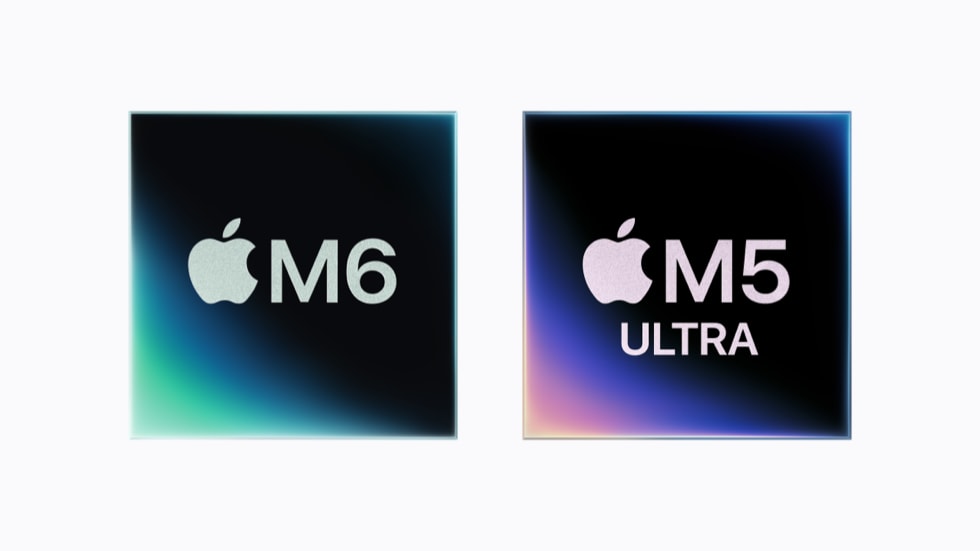 M6 与 M5 Ultra 芯片官方主视觉