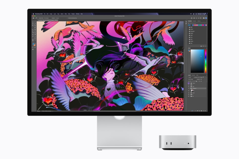 新 Mac mini 运行 Adobe Photoshop 的官方场景图