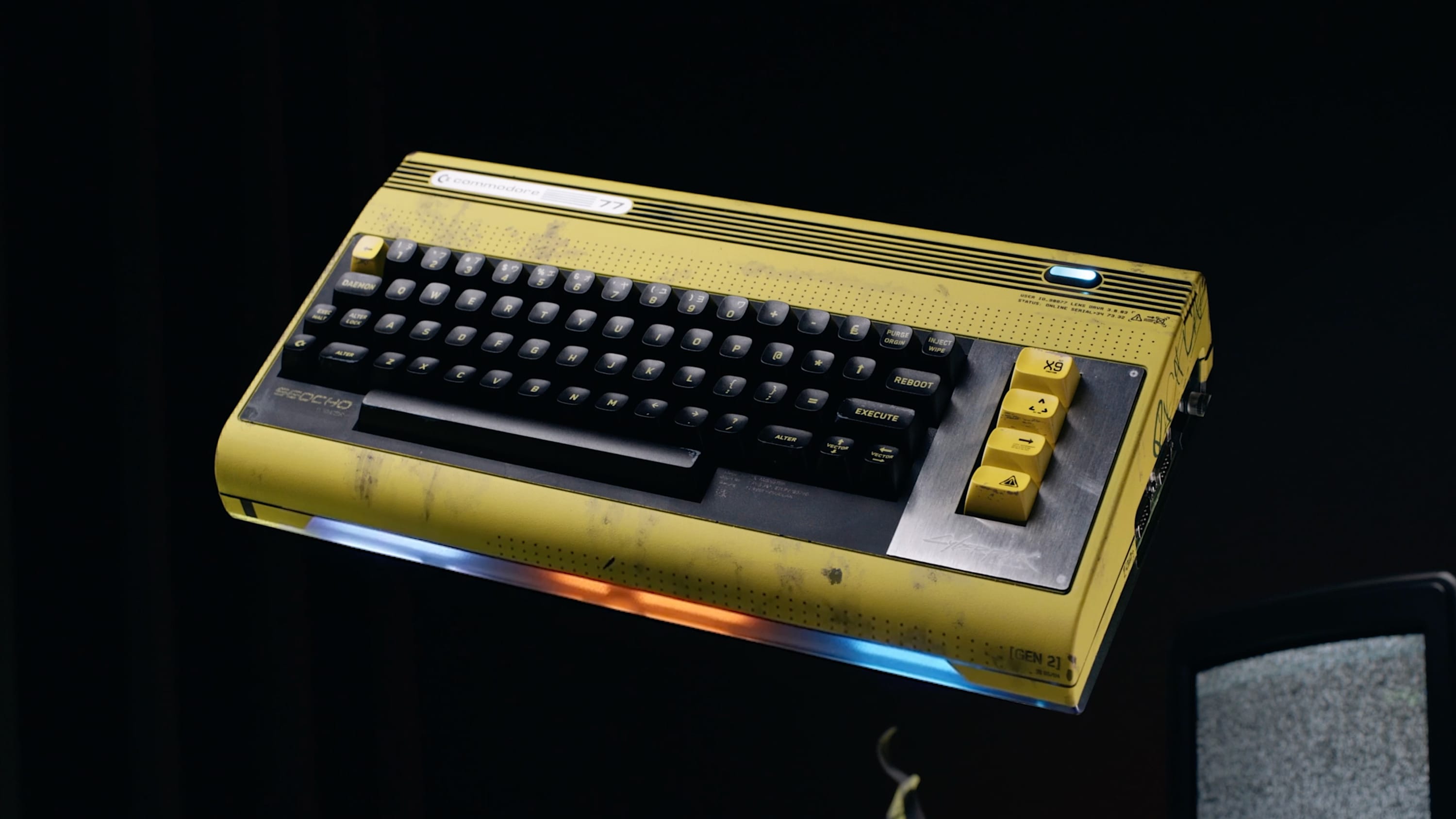 Commodore 77 产品图：夜之城风格机身