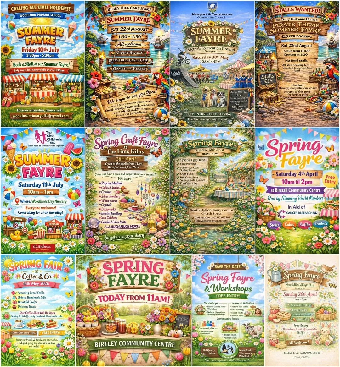 Circulating village fayre posters