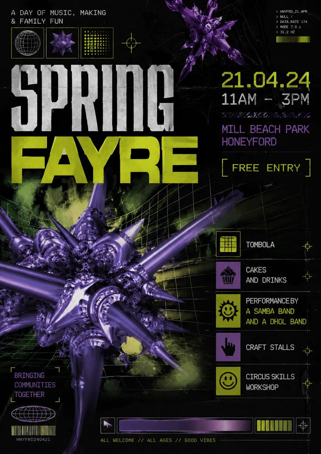 90s drum & bass flyer style