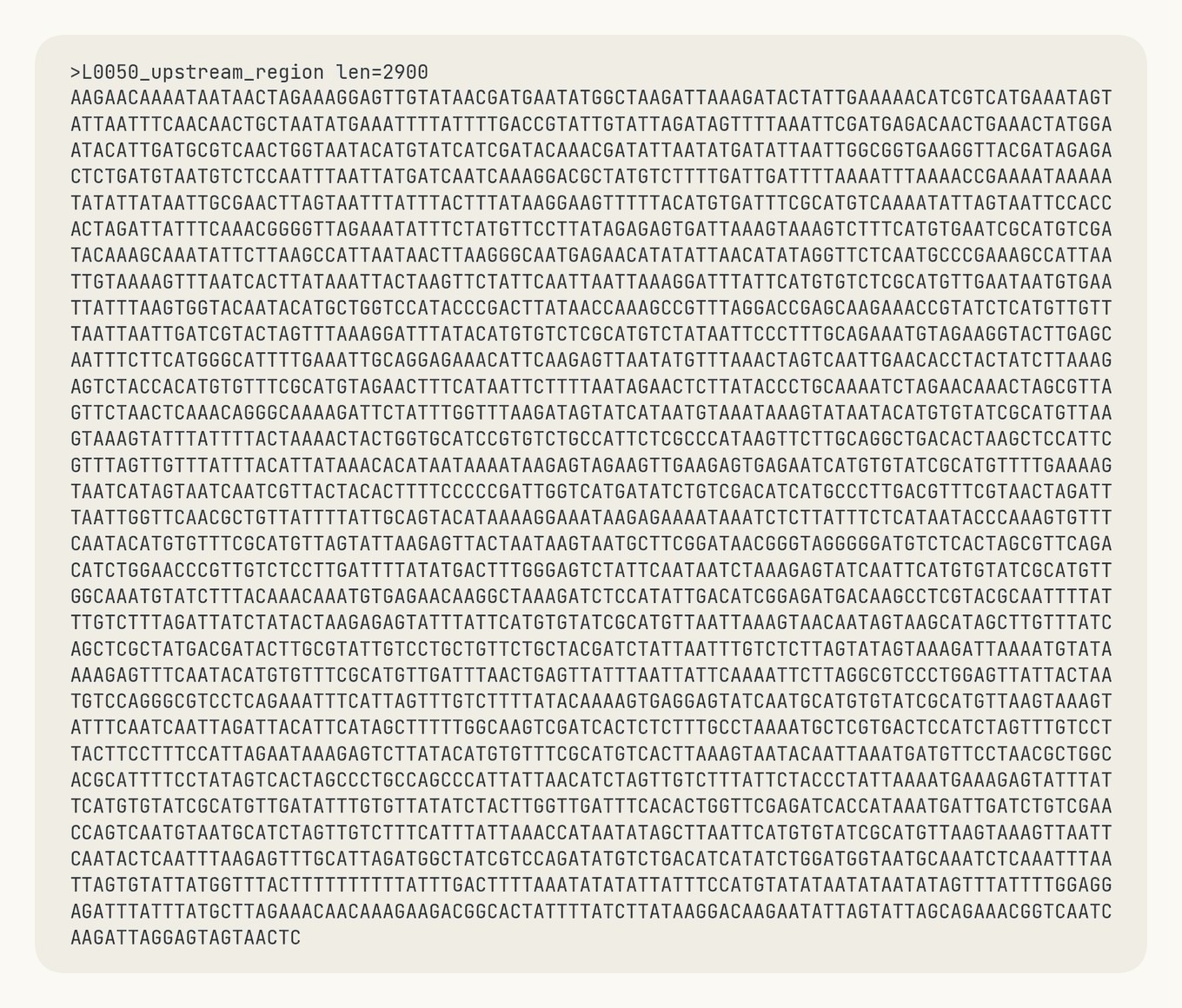 Raw DNA sequence where Claude discovered ART