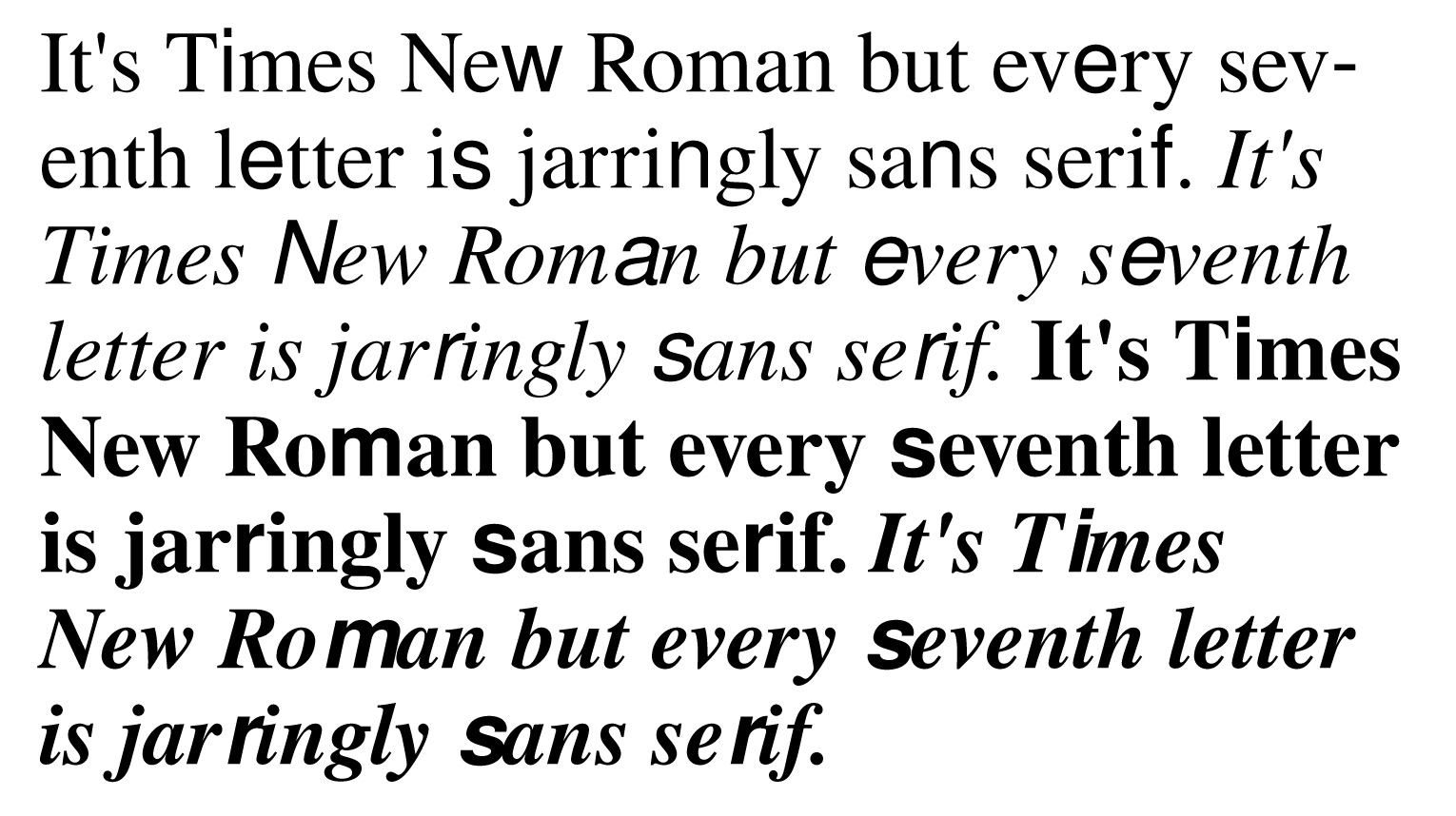 Times New Bastard specimen