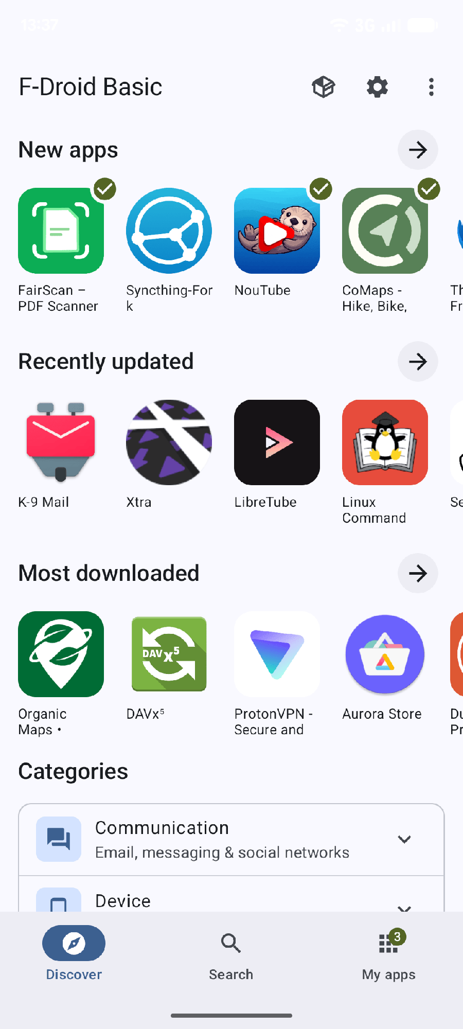 F-Droid 2.0 新版 Discover 界面