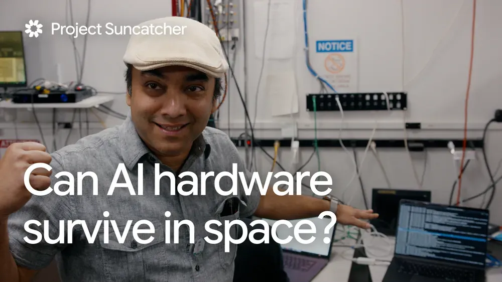 Trillium TPU being integrated into the prototype satellite structure. Source: Google