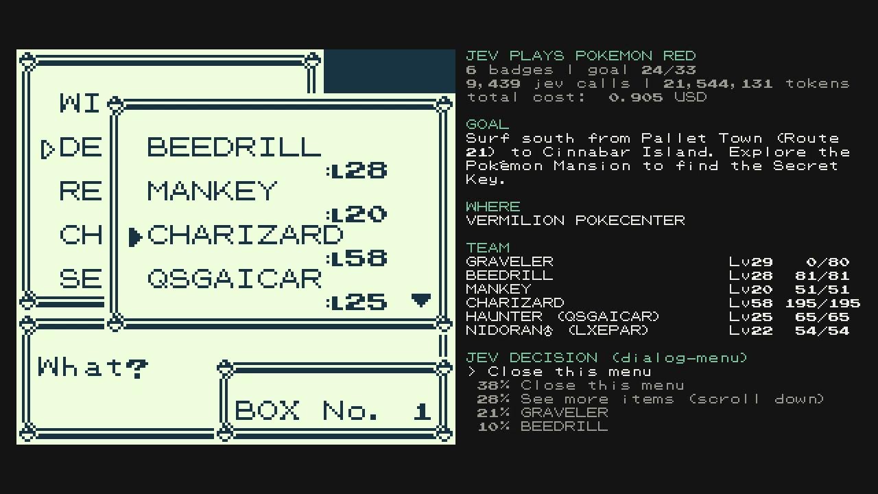 Jev Plays Pokémon Red 直播画面
