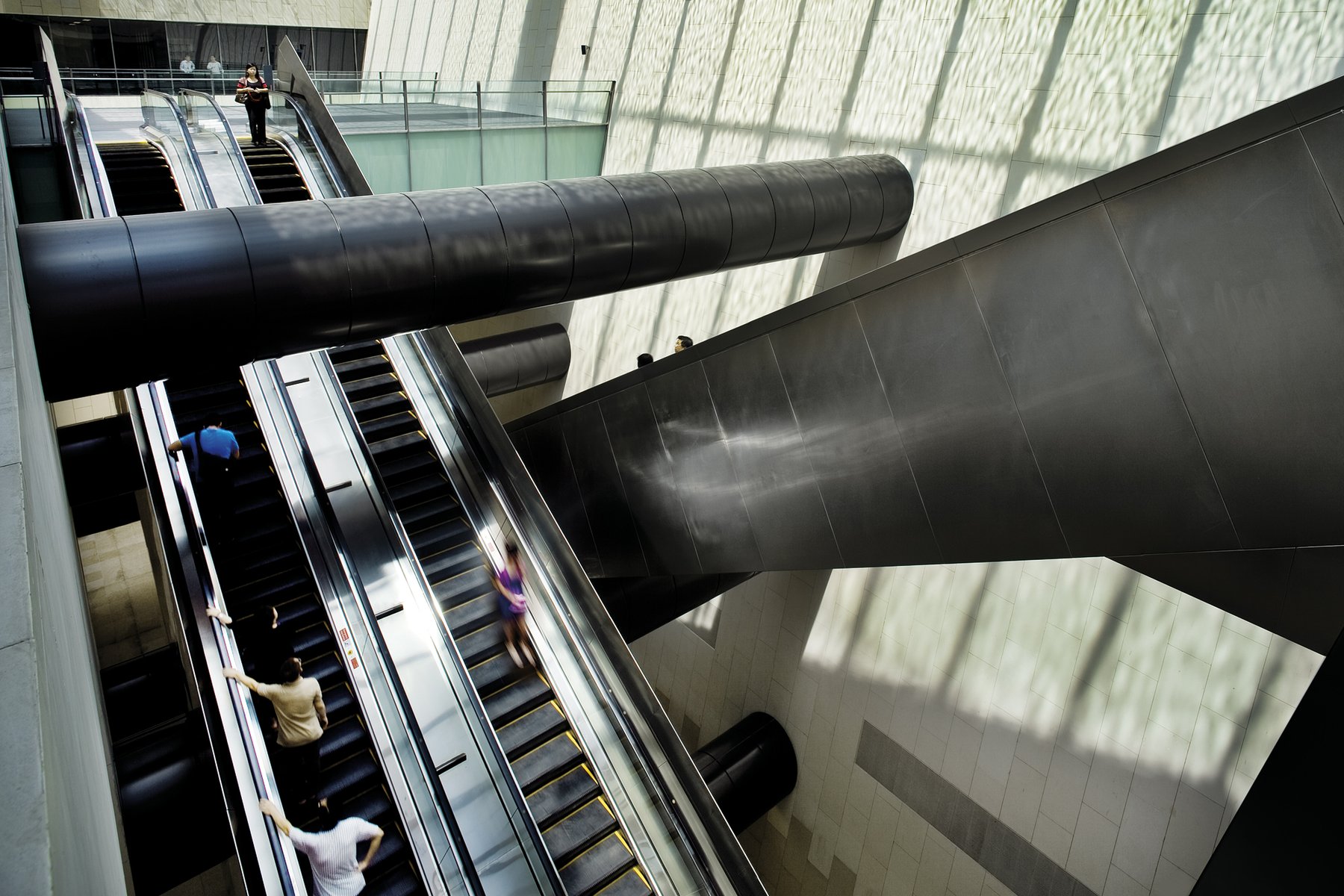 Deep escalator at Singapore MRT