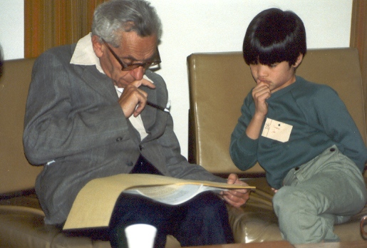 Paul Erdős with a young Terence Tao