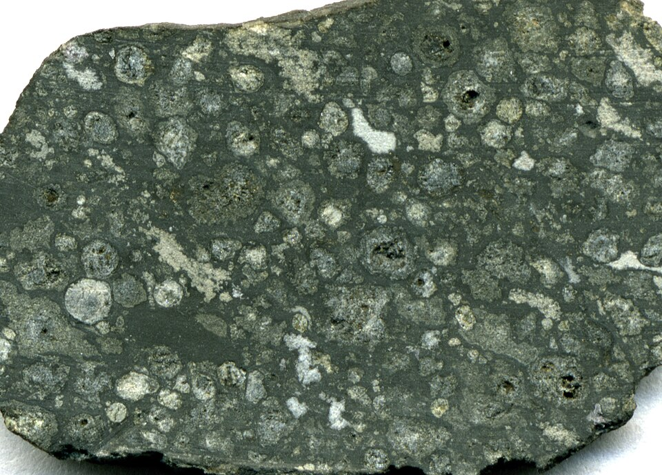 Close-up of the Allende carbonaceous chondrite meteorite