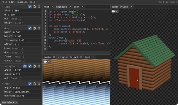 Halfspace IDE 界面上的 cabin 模型