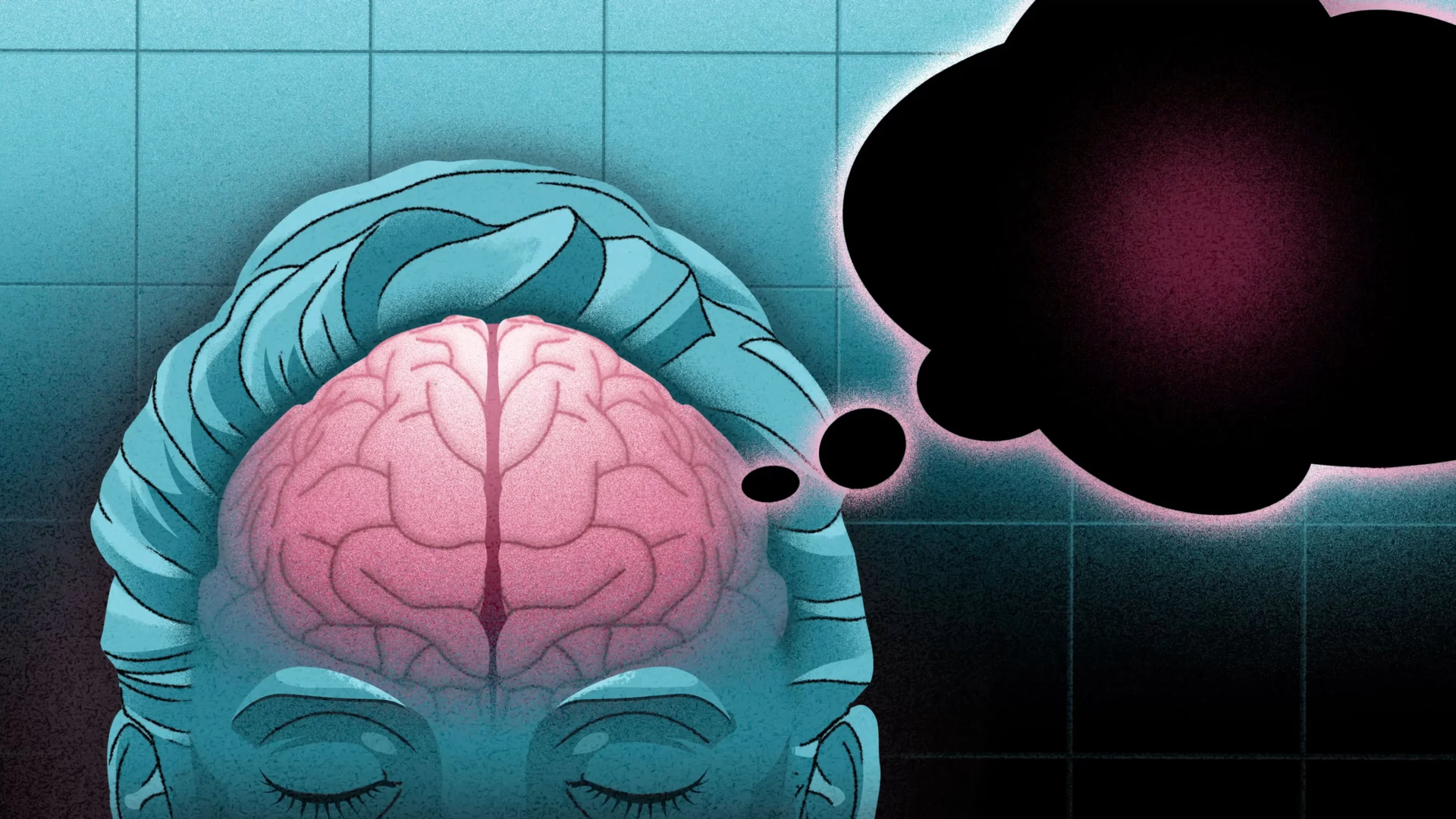 Artistic rendering of traveling waves in the brain