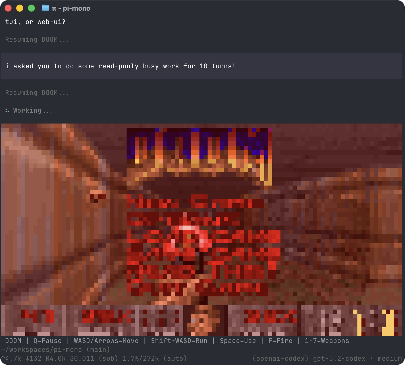 Doom running inside Pi