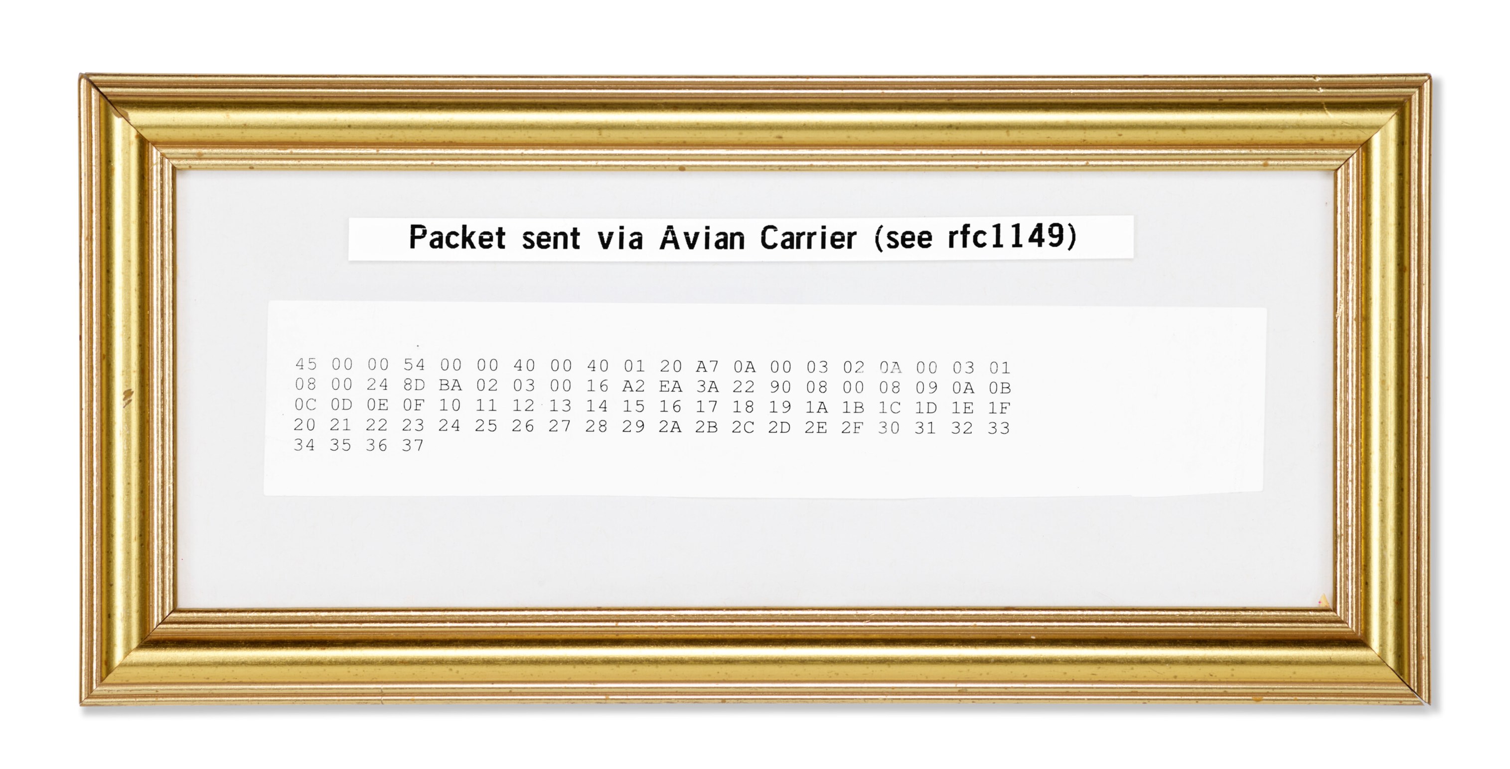 Framed original packet