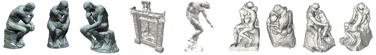 Visualisierungen von Punktwolken-Scandokumenten des Rodin-Museums