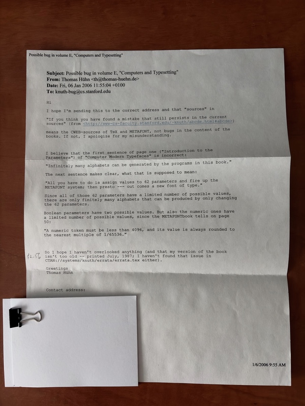 Draft of the 2006 errata letter