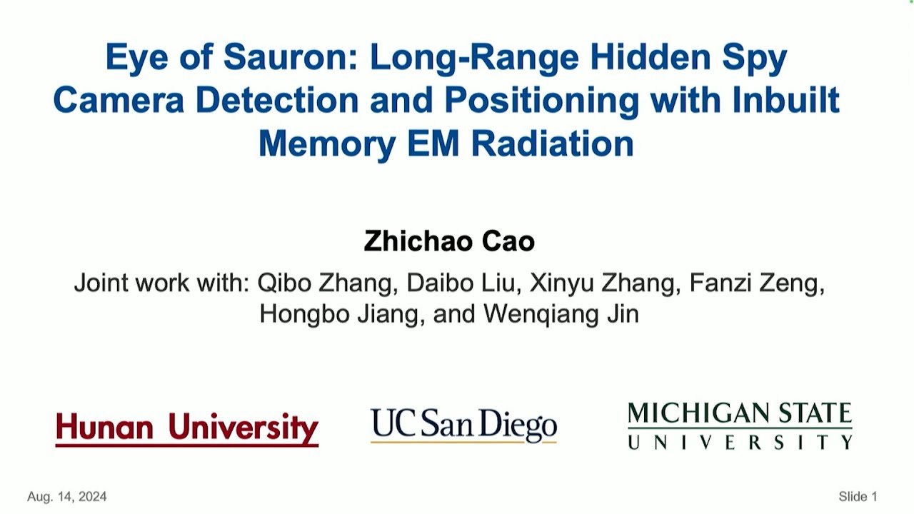 The ESauron detection prototype and test setup presented at USENIX Security '24. Researchers utilize directional antennas in controlled environments to capture faint electromagnetic radiation emitted by internal memory.