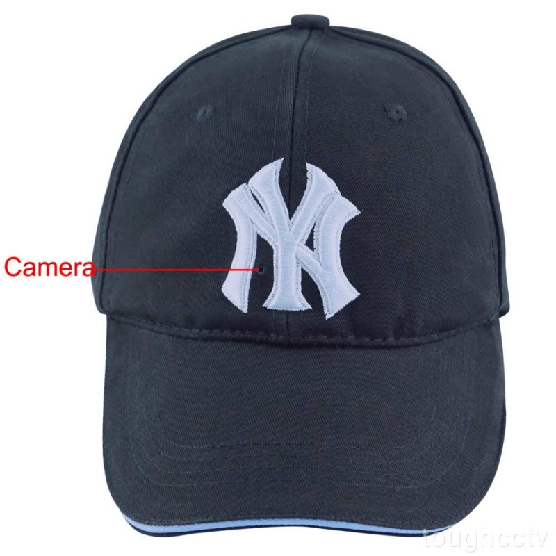 A pinhole camera concealed inside a hat. Such offline devices record directly to local storage without wireless transmission modules, bypassing conventional network scans.
