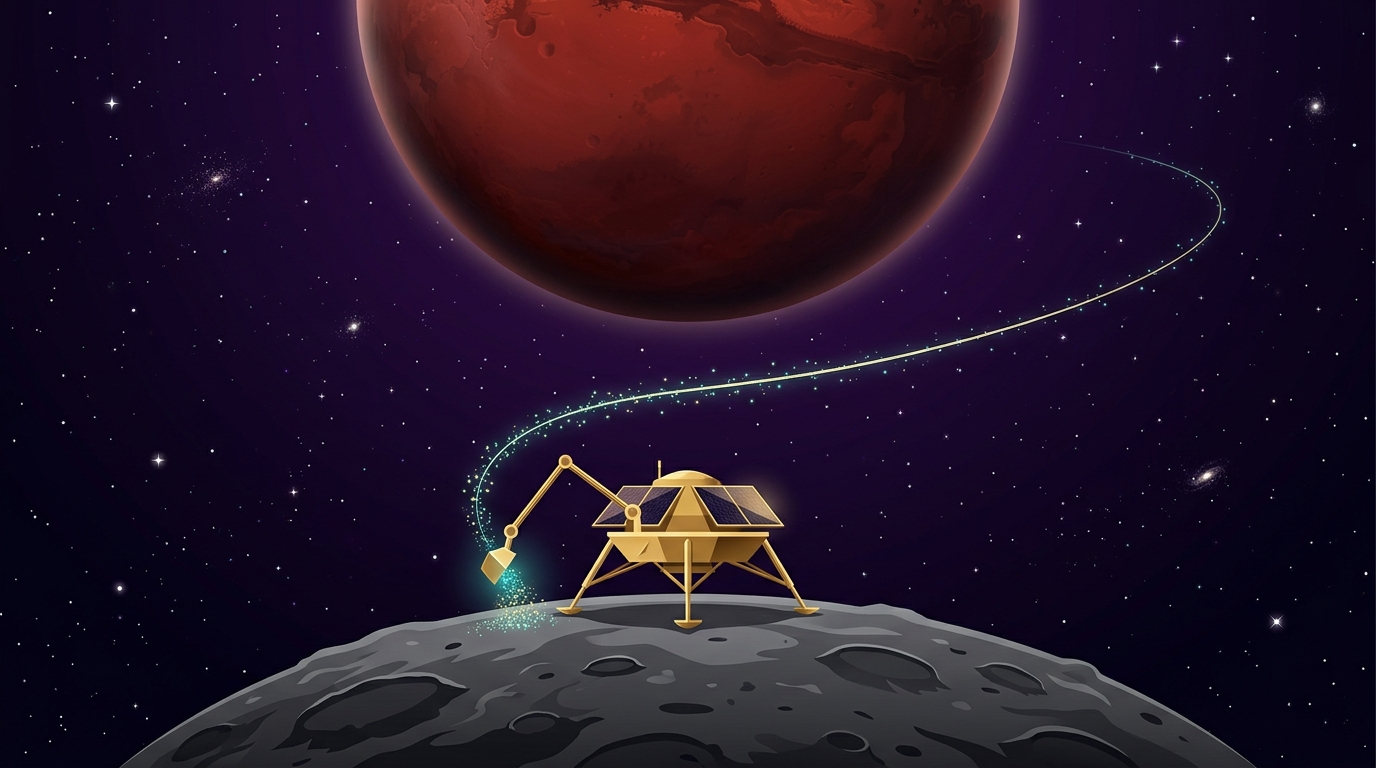 飞数亿公里只挖10克土：火星卫星探测器今晨升空