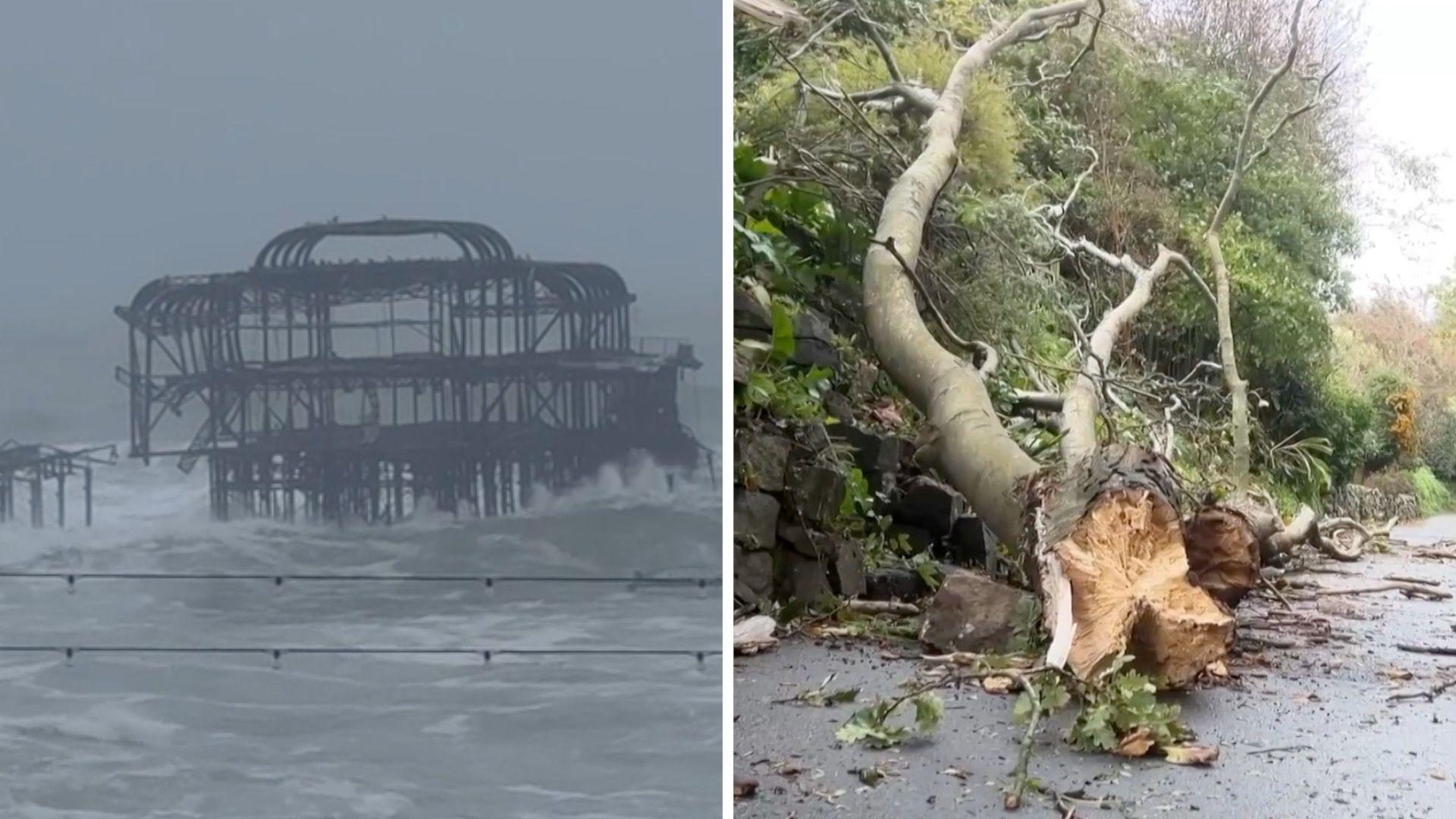 Scene of storm aftermath